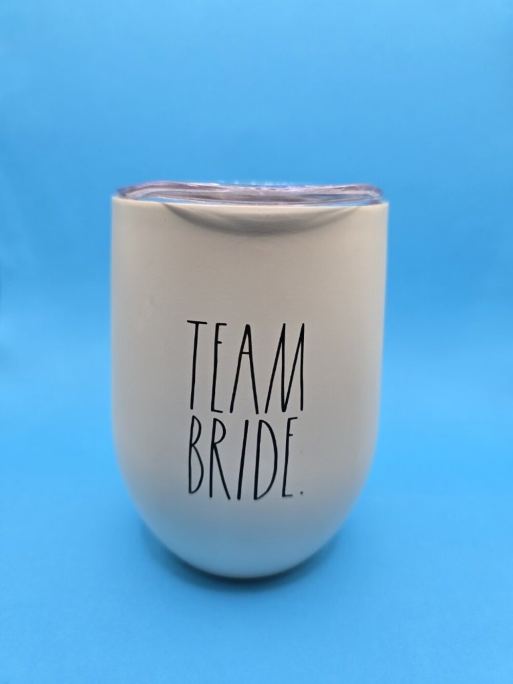 Rae Dunn White Insulated TEAM BRIDE Wine Tumbler with Lid